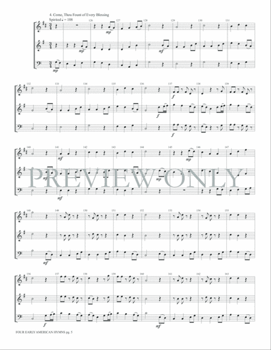 Four Early American Hymns Brass Ensemble scores gallery preview page 7