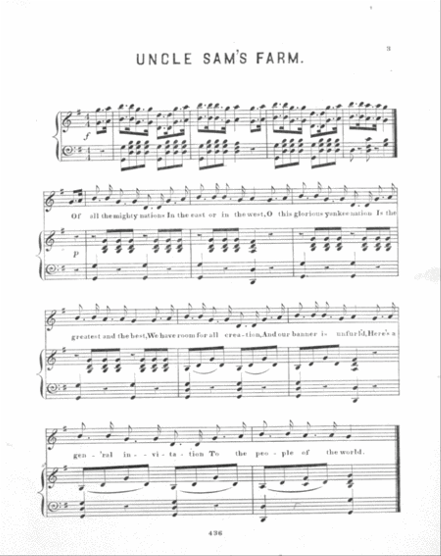 Uncle Sam's Farm. Song and Chorus 3-Part scores gallery preview page 2