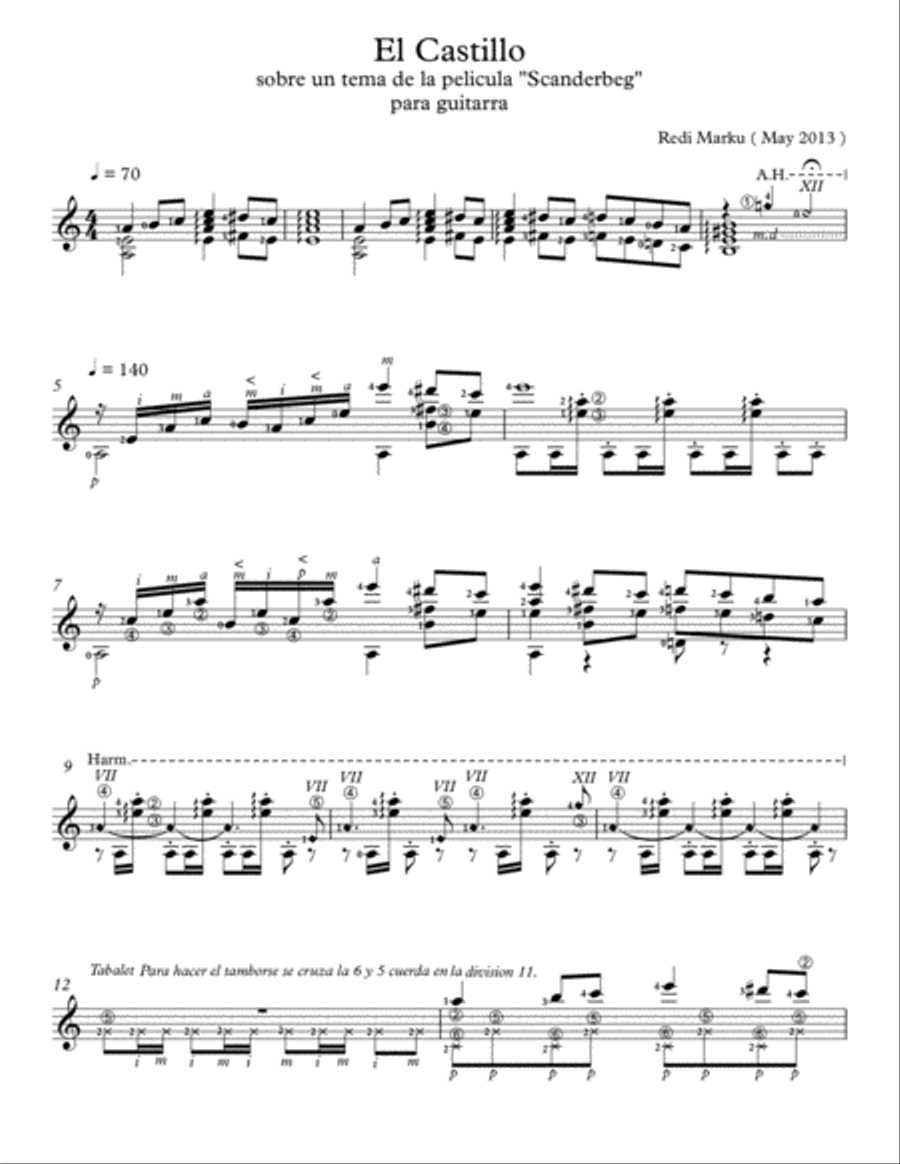 El Castillo El Castillo Guitar Solo scores gallery preview page 1