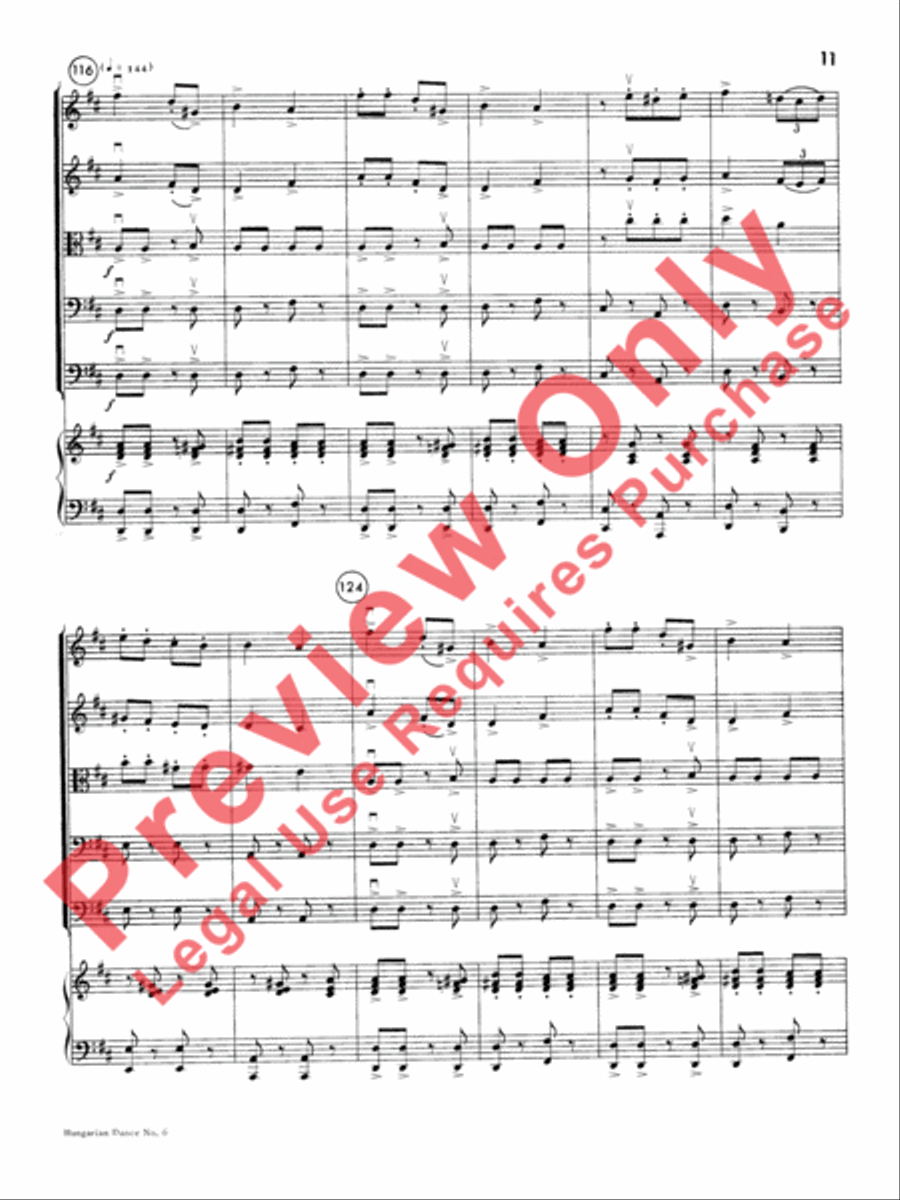Hungarian Dance No. 6 String Orchestra scores gallery preview page 14