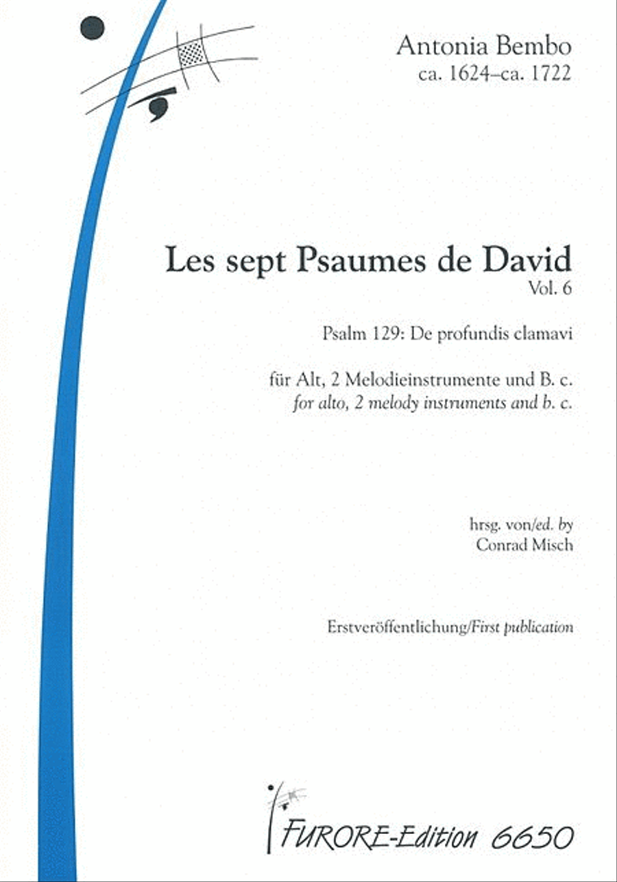 Les sept Psaumes de David Vol. 6 Psalm CXXIX: De profundis clamavi (Altus) Voice scores gallery preview page 1