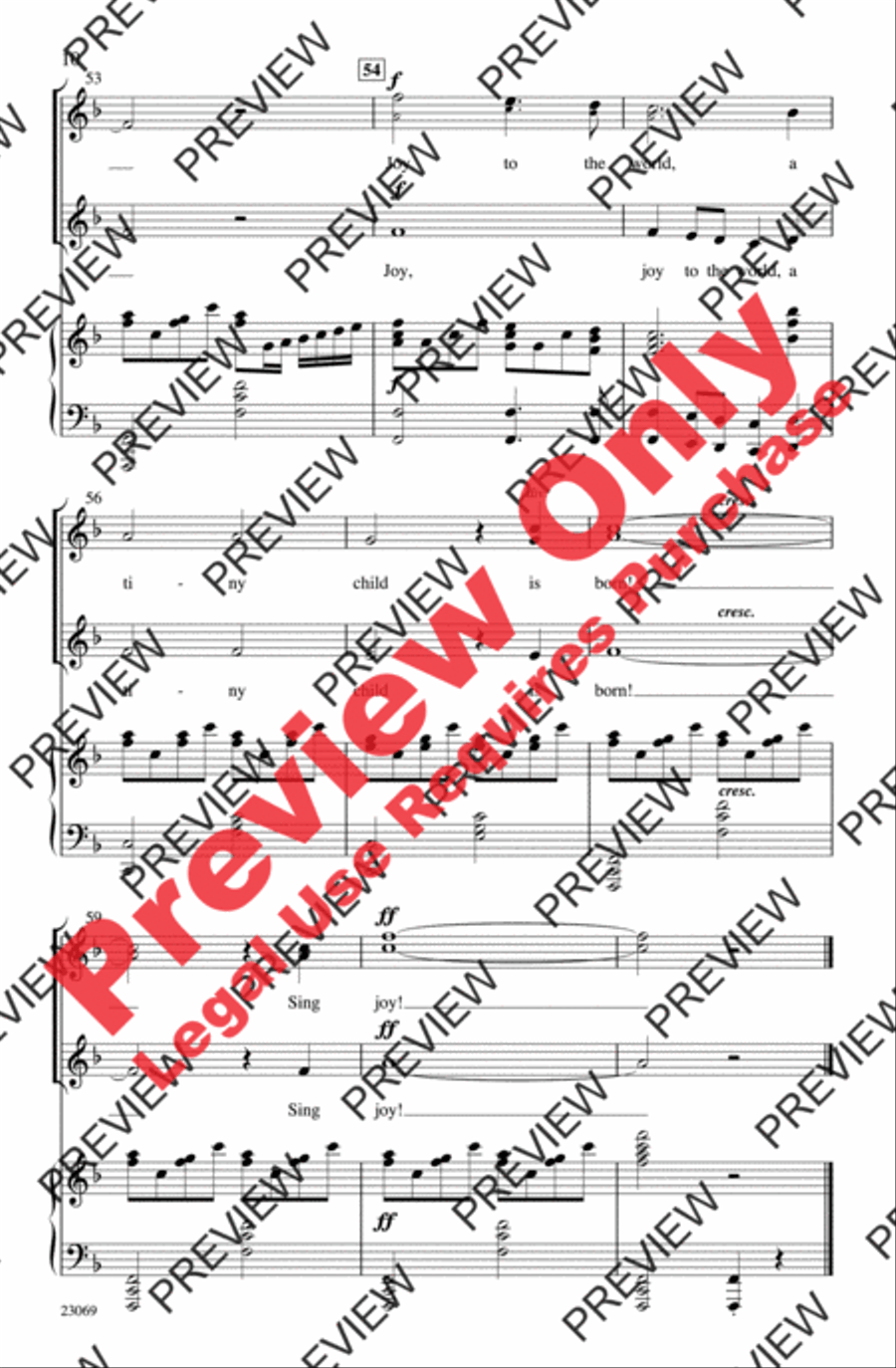 Simple Joy (Simple Gifts / Joy to the World) 2-Part scores gallery preview page 9