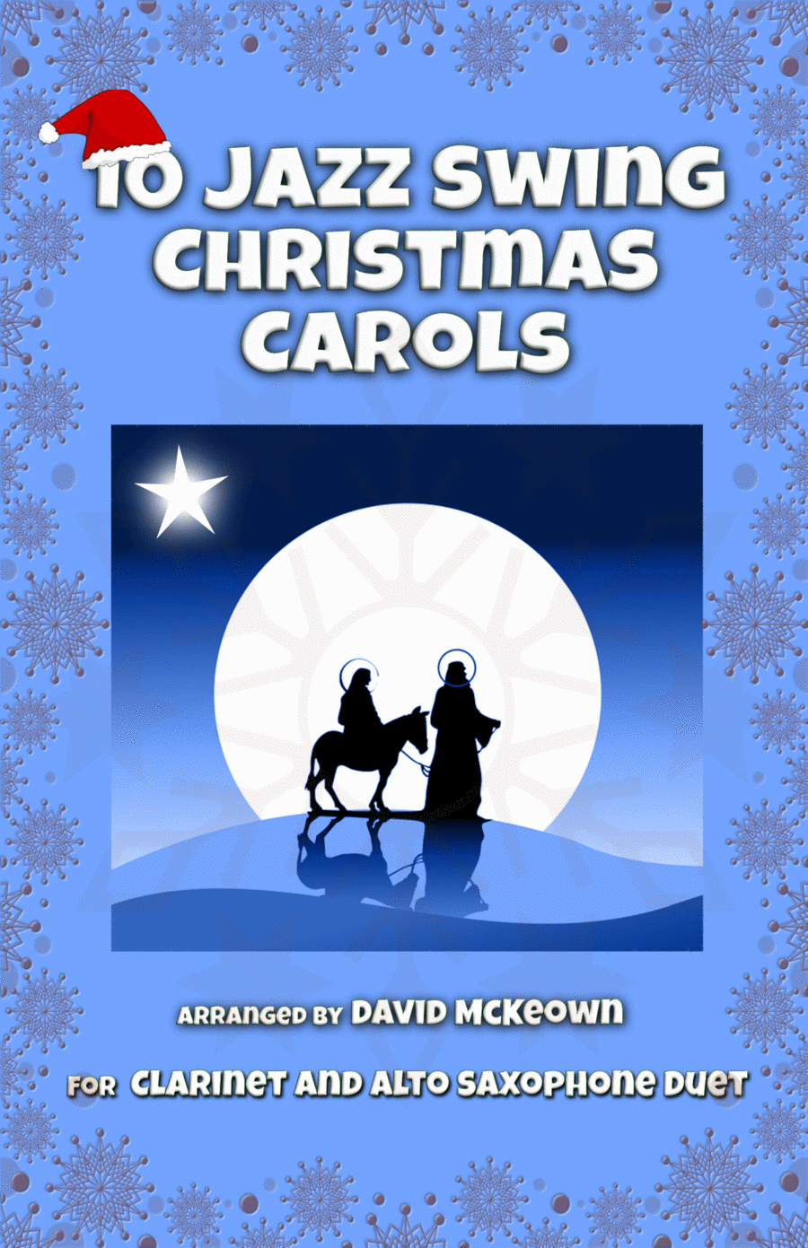 10 Jazz Swing Carols for Clarinet and Alto Saxophone Duet Woodwind Duet scores gallery preview page 1