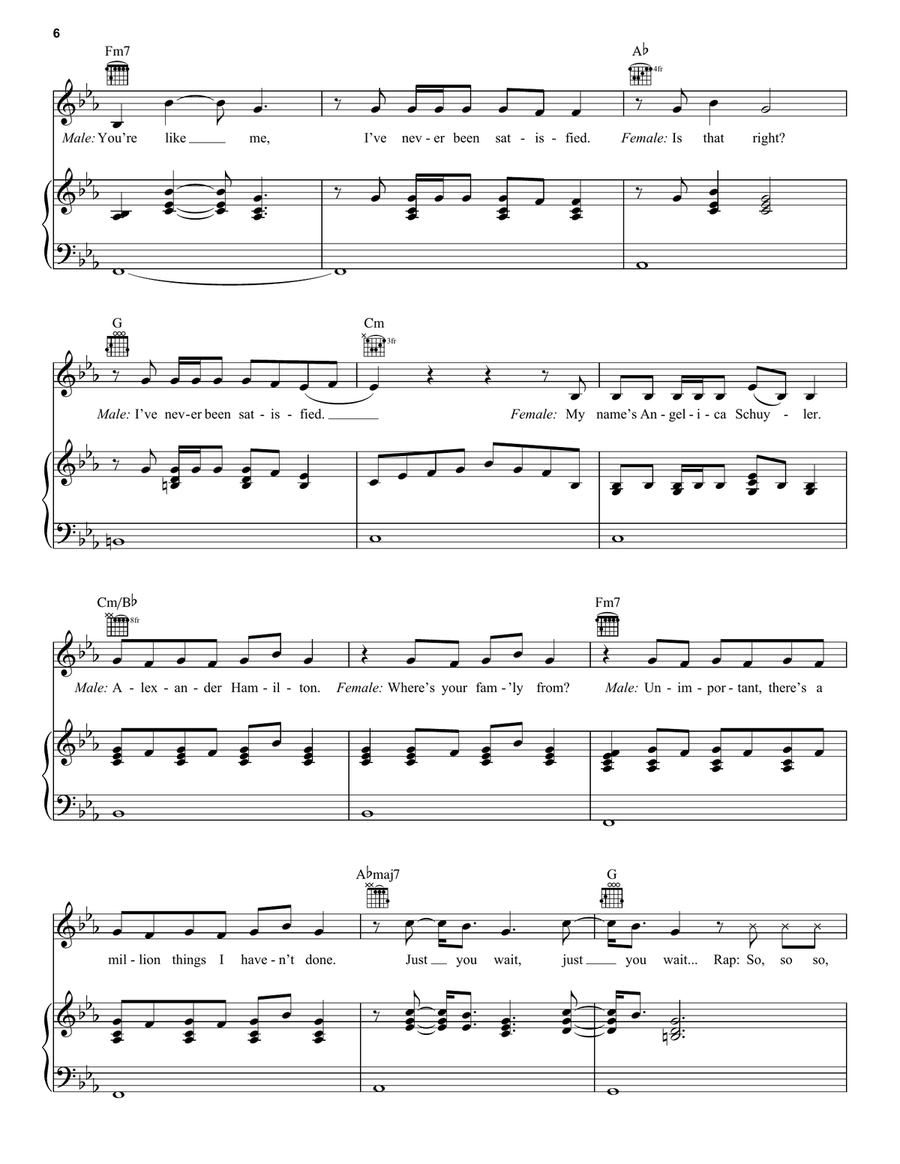 Satisfied Piano, Vocal, Guitar scores gallery preview page 6