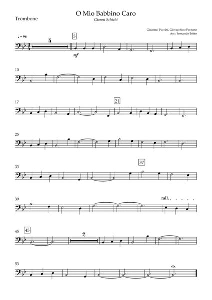 O Mio Babbino Caro (Puccini) for Trombone & Piano with Chords image number null
