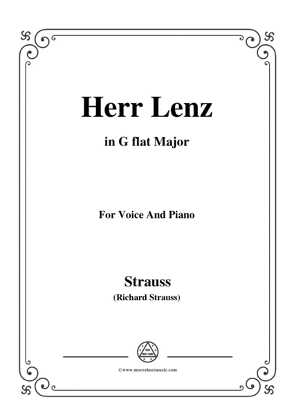 Richard Strauss-Herr Lenz in G flat Major,for Voice and Piano image number null