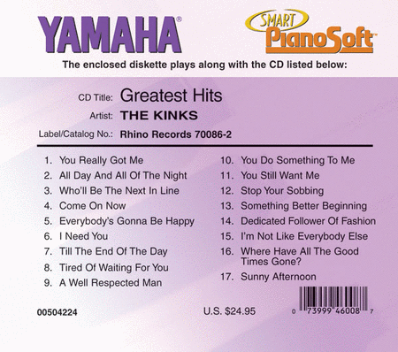 The Kinks Greatest Hits - Piano Software