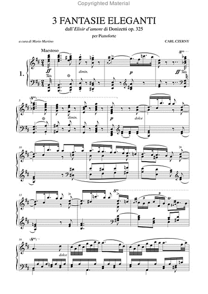 3 Fantasie Eleganti from Donizetti’s "Elisir d’amore" Op. 325 for Piano image number null