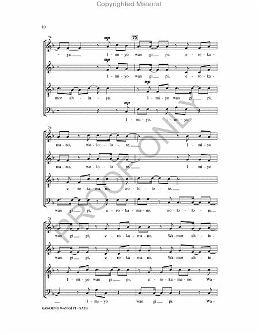 Kawouno Wan Gi Pi 4-Part scores gallery preview page 10