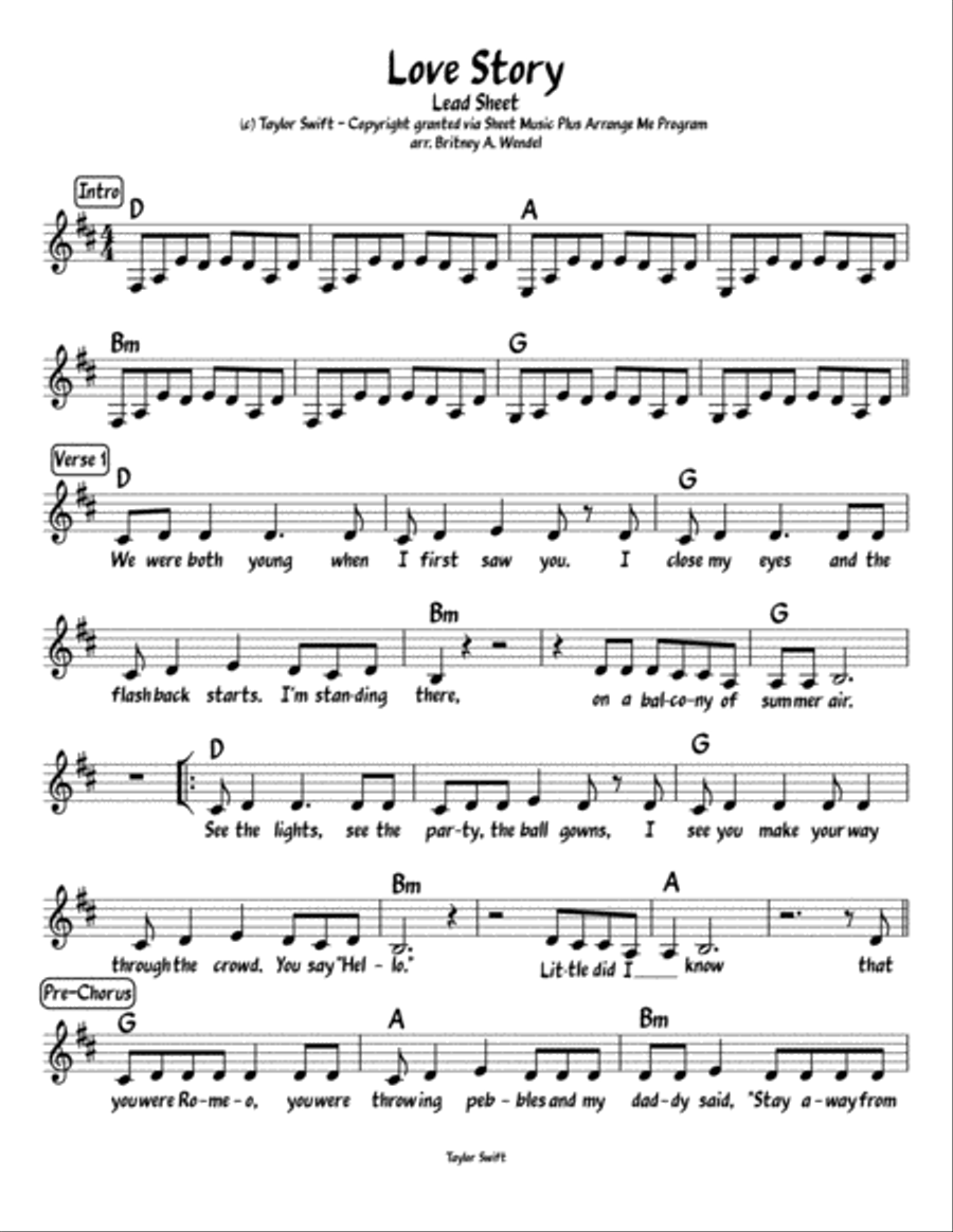Love Story Piano, Vocal, Guitar scores gallery preview page 1