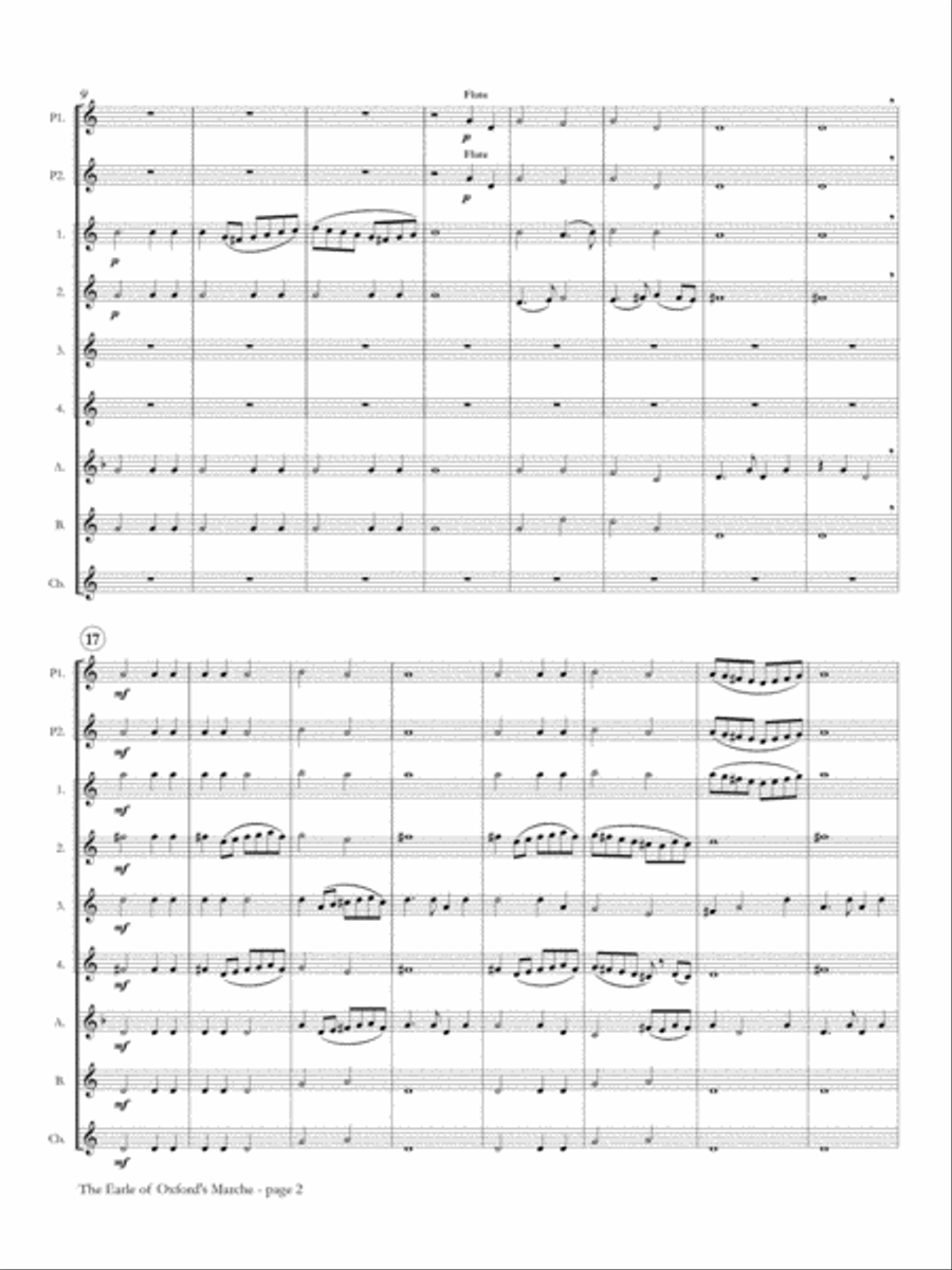 The Earle of Oxford's Marche for Flute Choir Flute Choir scores gallery preview page 3