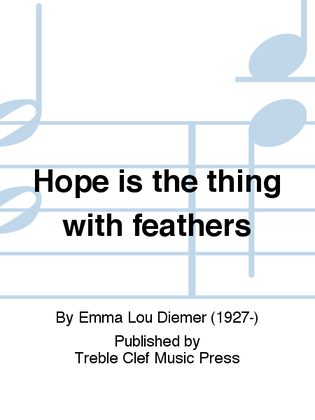Book cover for Hope is the thing with feathers