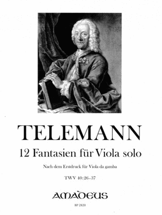 Book cover for 12 Fantasien (1735) TWV 40:26-37