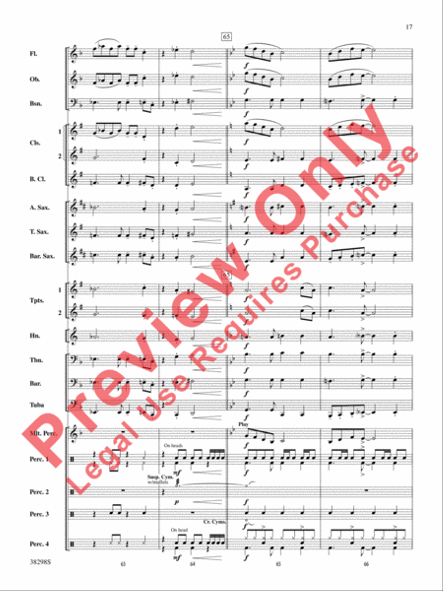 Wade in the Water Concert Band scores gallery preview page 17