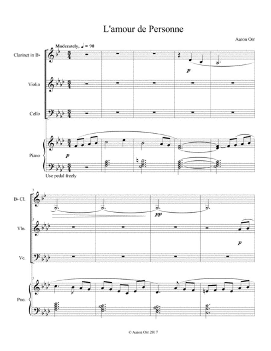 L'amour de Personne L'amour de Personne Small Ensemble scores gallery preview page 1