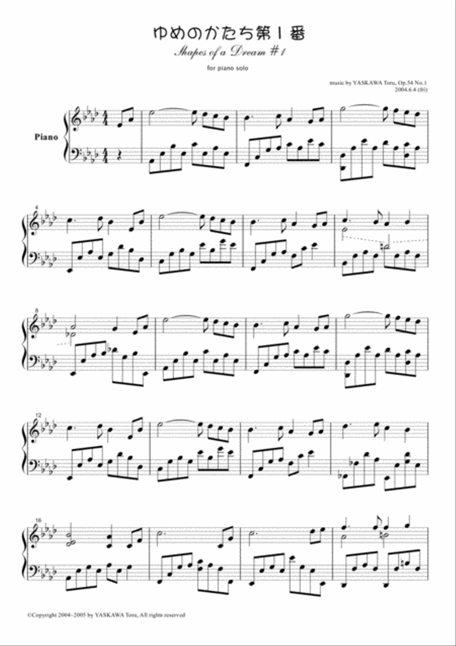 Shapes of a Dream No.1, A-flat major, Op.54 No.1 Piano Solo scores gallery preview page 2