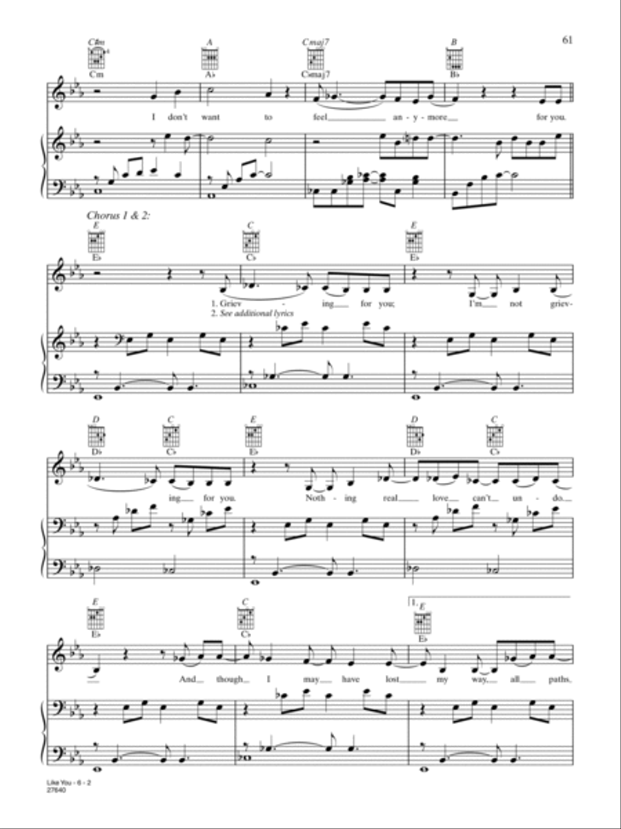Like You Piano, Vocal, Guitar scores gallery preview page 2