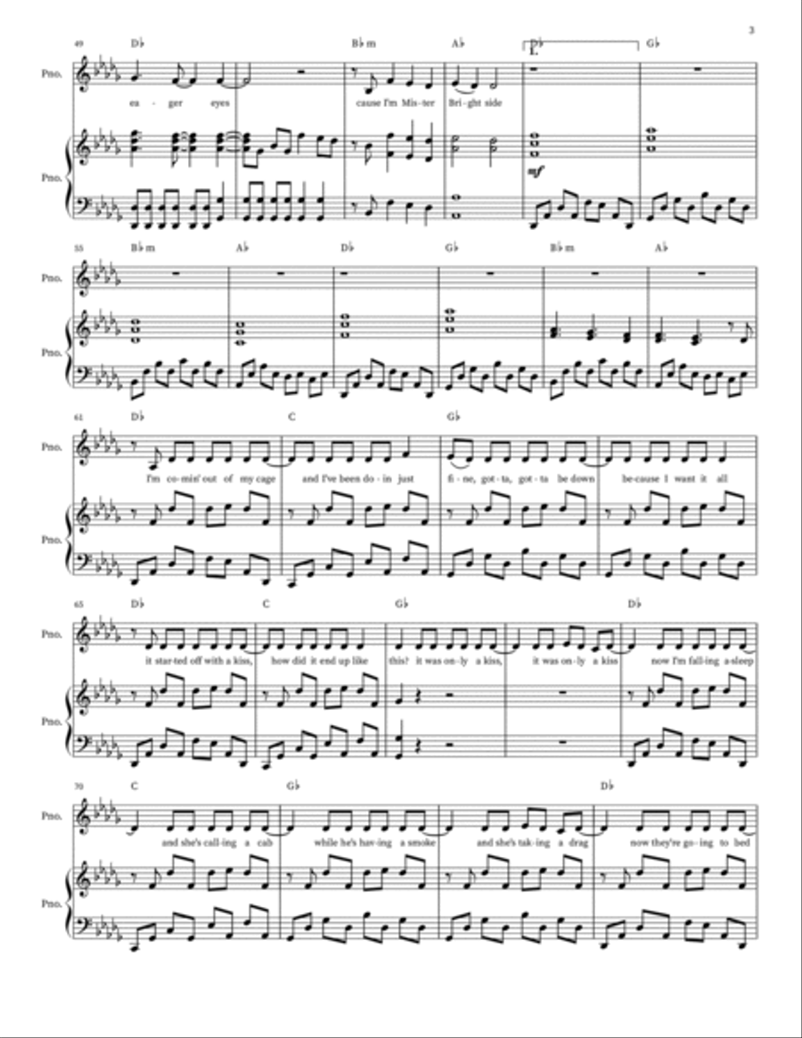 Mr. Brightside Piano, Vocal scores gallery preview page 3