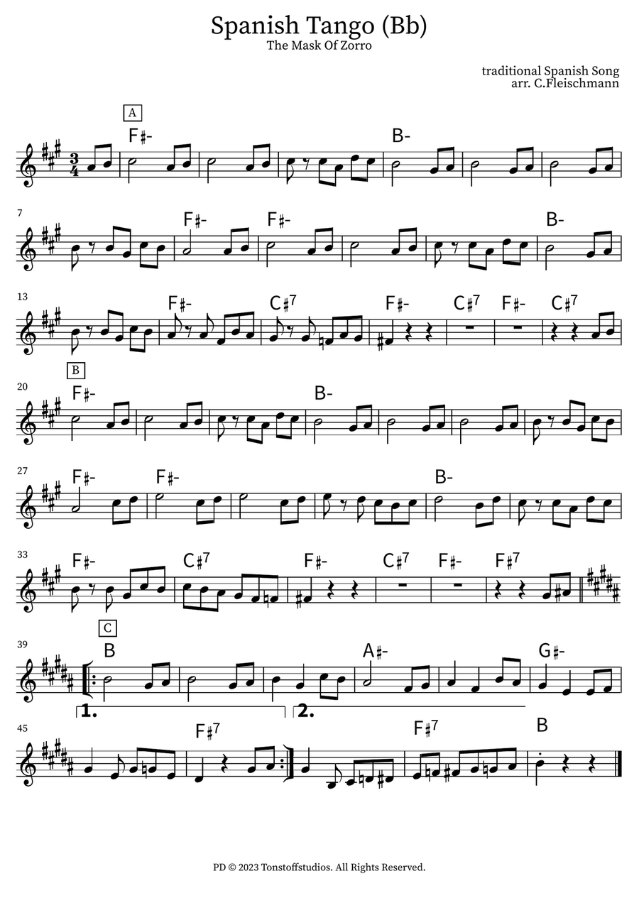 Spanish Tango Spanish Tango Piano scores gallery preview page 1