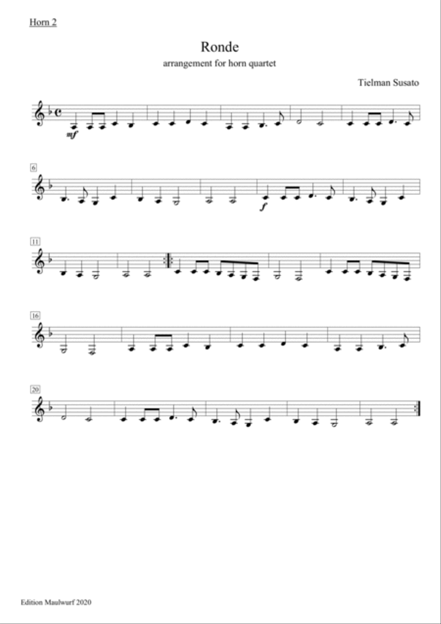 Ronde Brass Quartet scores gallery preview page 3