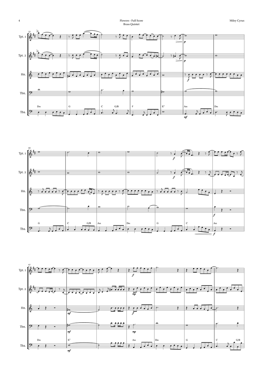 Flowers Brass Quintet scores gallery preview page 4