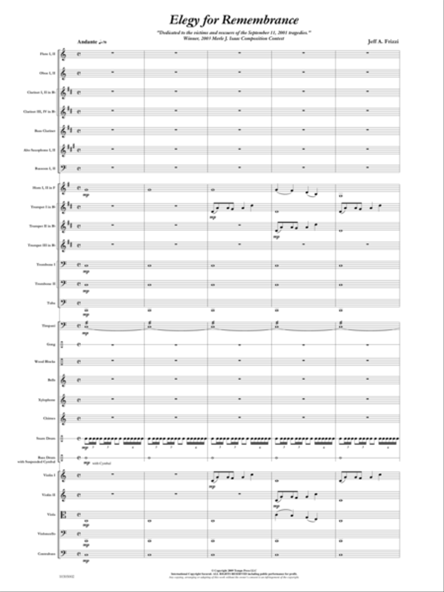 Elegy for Remembrance (September 11, 2001) Orchestra scores gallery preview page 2