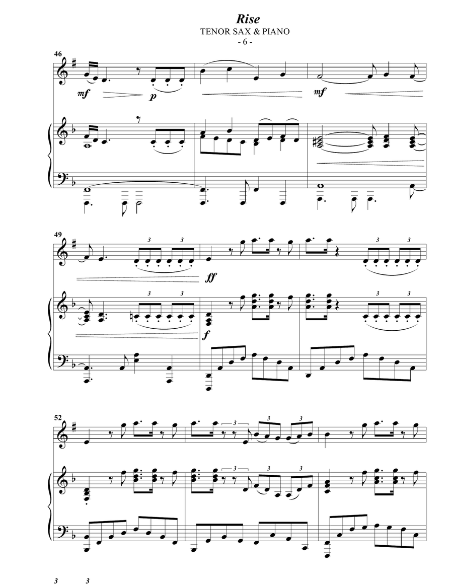 Rise Tenor Saxophone scores gallery preview page 6
