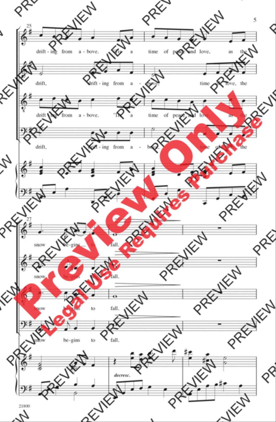 The Snow Begins to Fall The Snow Begins to Fall 4-Part scores gallery preview page 5