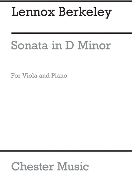 Sonata In D Minor For Viola and Piano
