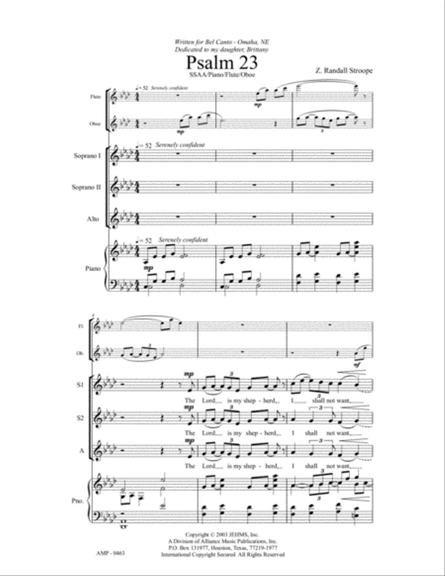 Psalm 23 Psalm 23 SSA scores gallery preview page 5