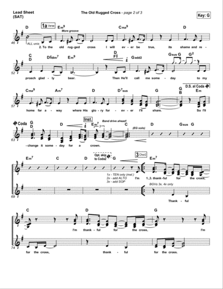 The Old Rugged Cross The Old Rugged Cross Piano scores gallery preview page 2