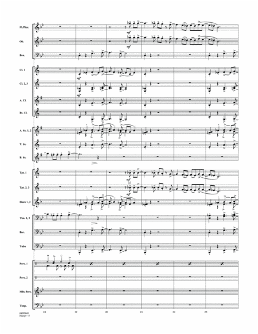 Happy (from Despicable Me 2) (arr. Michael Brown) - Conductor Score (Full Score) Concert Band scores gallery preview page 5