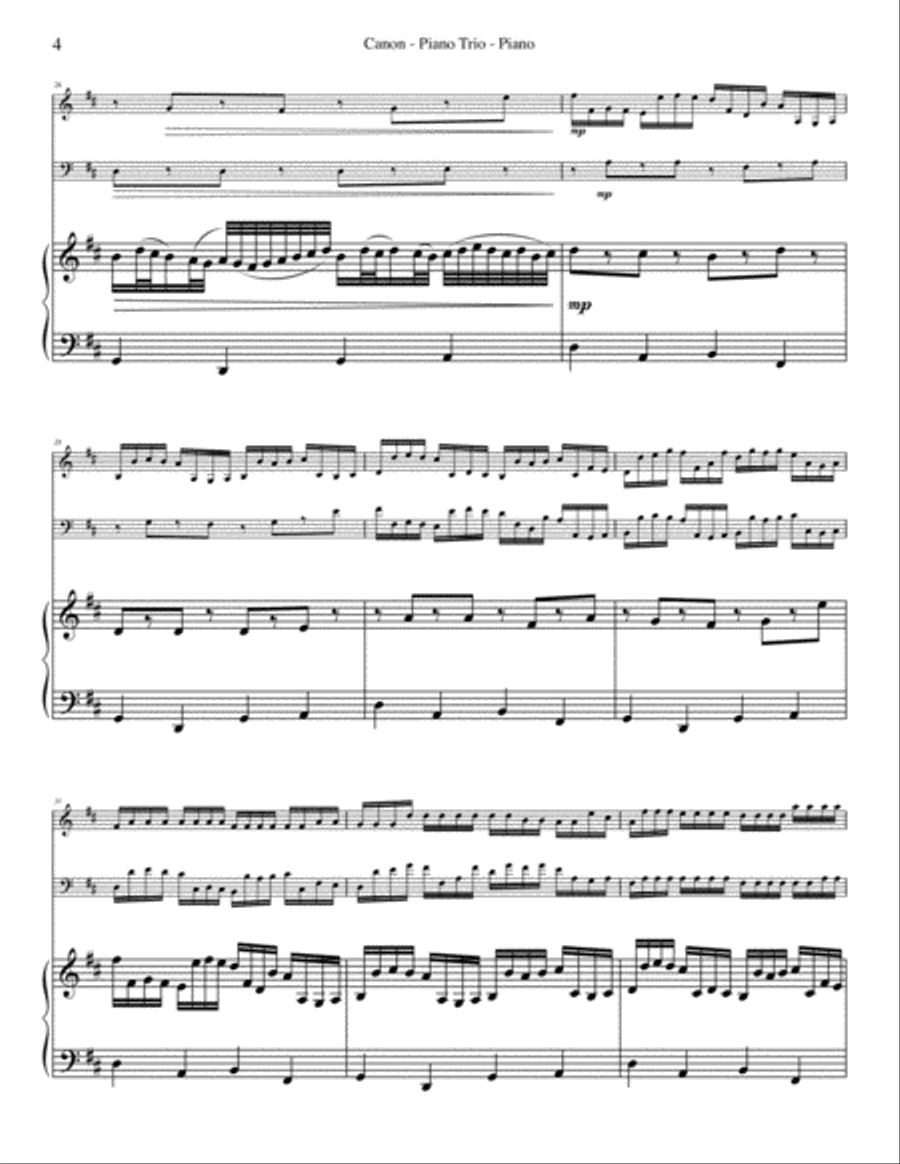 Pachelbel's Canon for Piano Trio Piano Trio scores gallery preview page 4