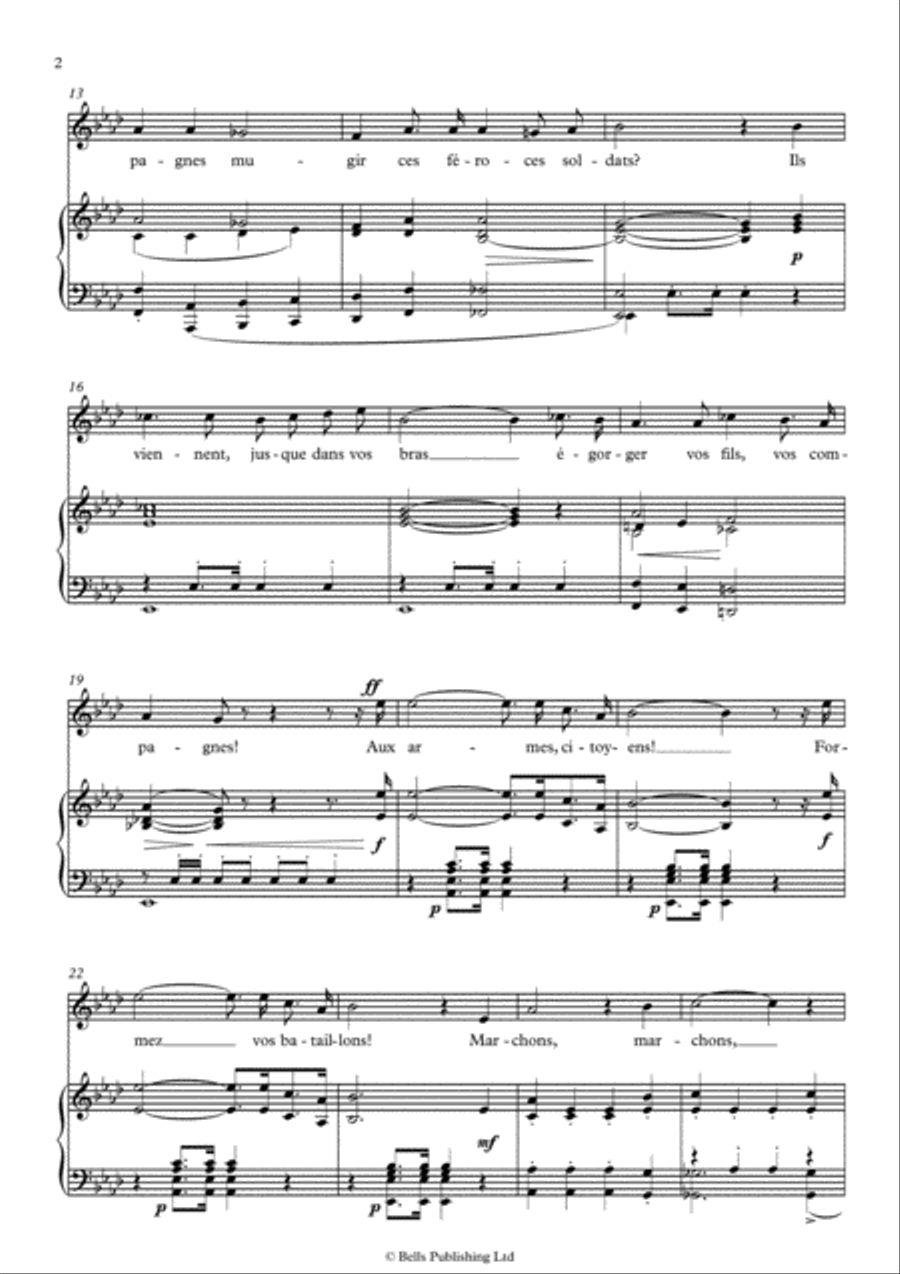 La Marseillaise (A-flat Major) Voice Solo scores gallery preview page 2