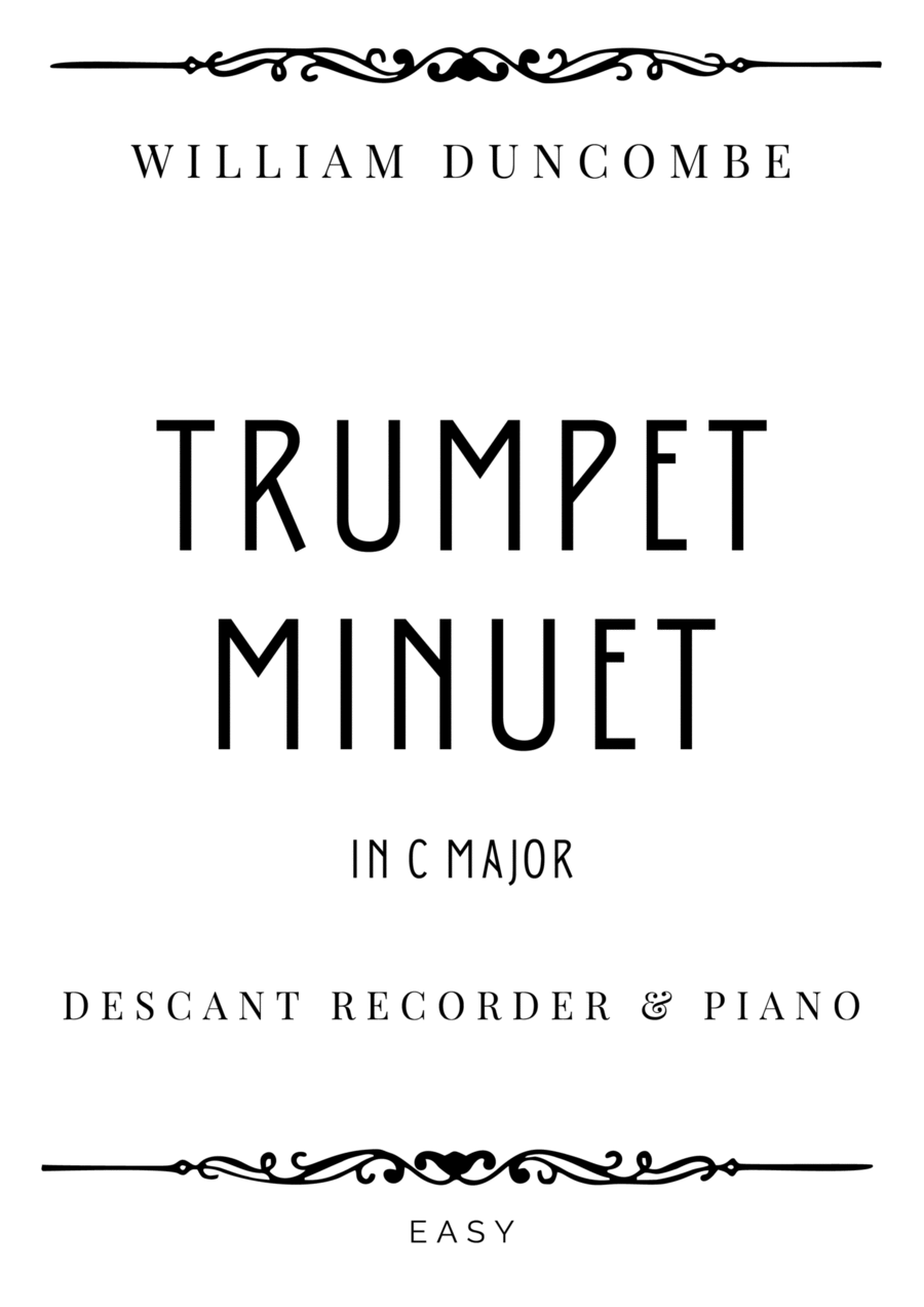 Duncombe - Trumpet Menuet in C Major - Easy Soprano Recorder scores gallery preview page 1