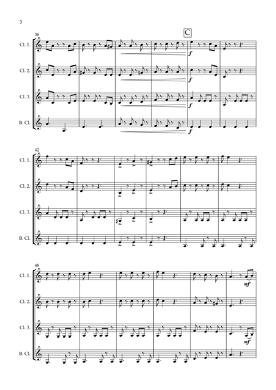 He's A Pirate Clarinet Quartet scores gallery preview page 4