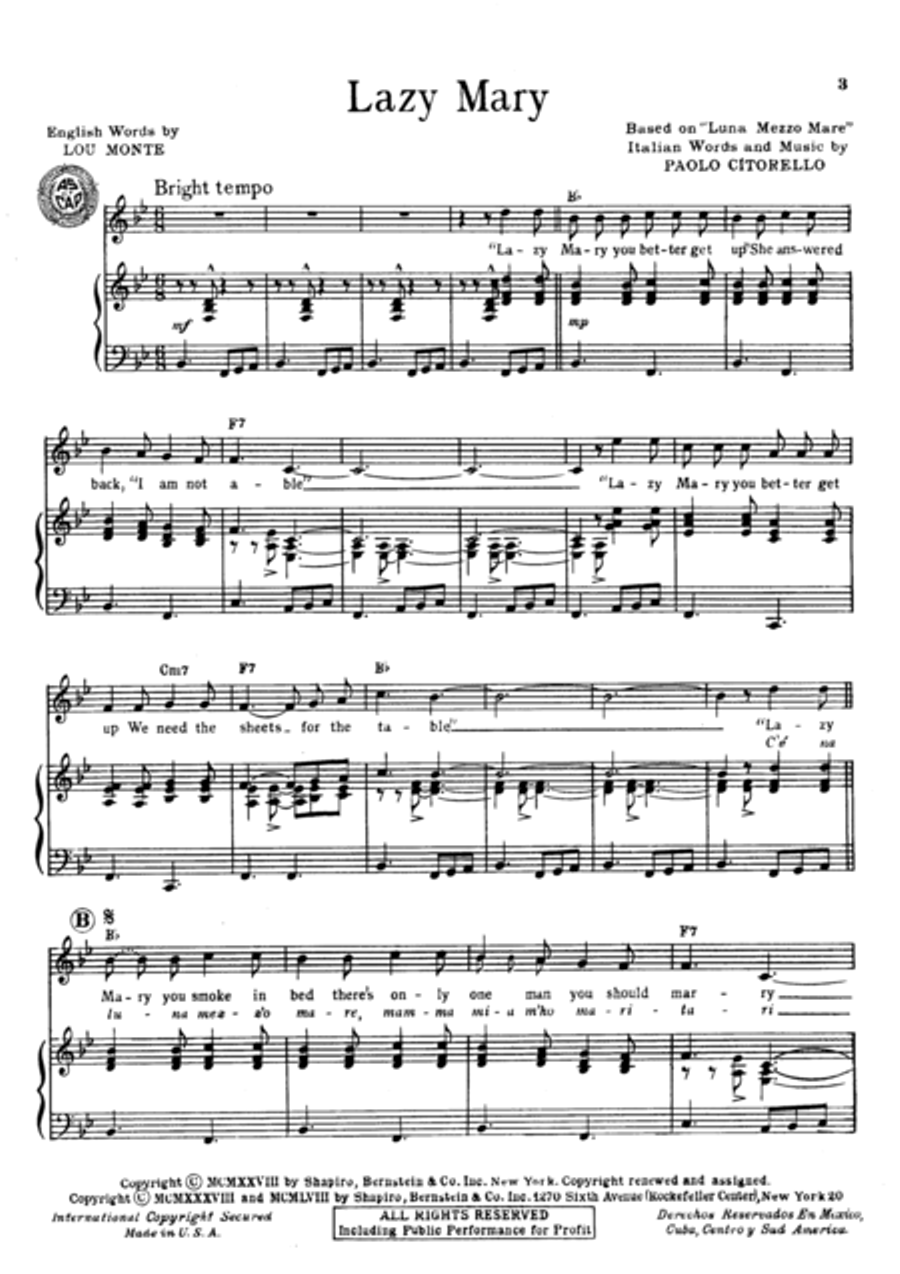 Lazy Mary Voice scores gallery preview page 2