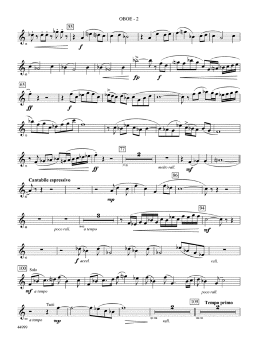 Piedmont Festival Overture: Oboe Concert Band scores gallery preview page 2