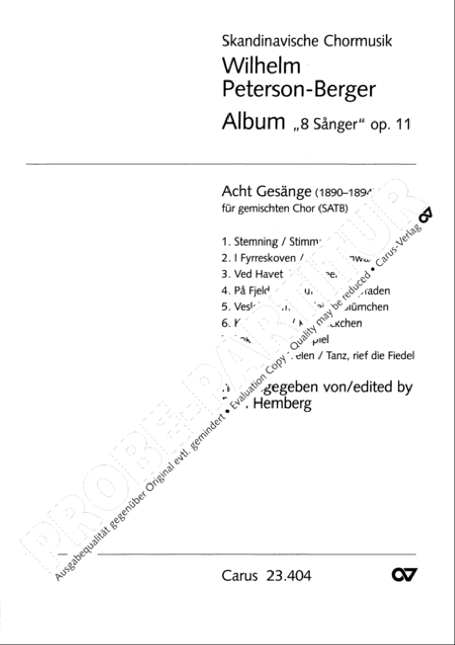Peterson-Berger: 8 Sanger Choir scores gallery preview page 2