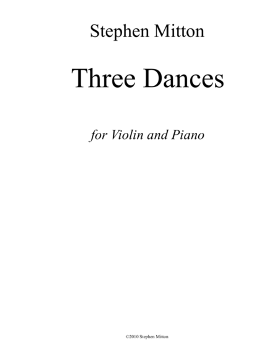Three Dances for Violin and Piano Violin scores gallery preview page 1