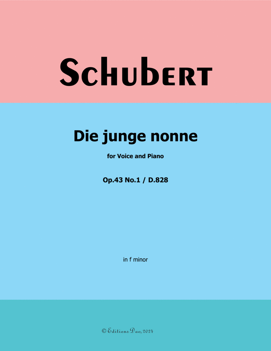 Die junge nonne, by Schubert, D.828, in f minor Voice scores gallery preview page 1
