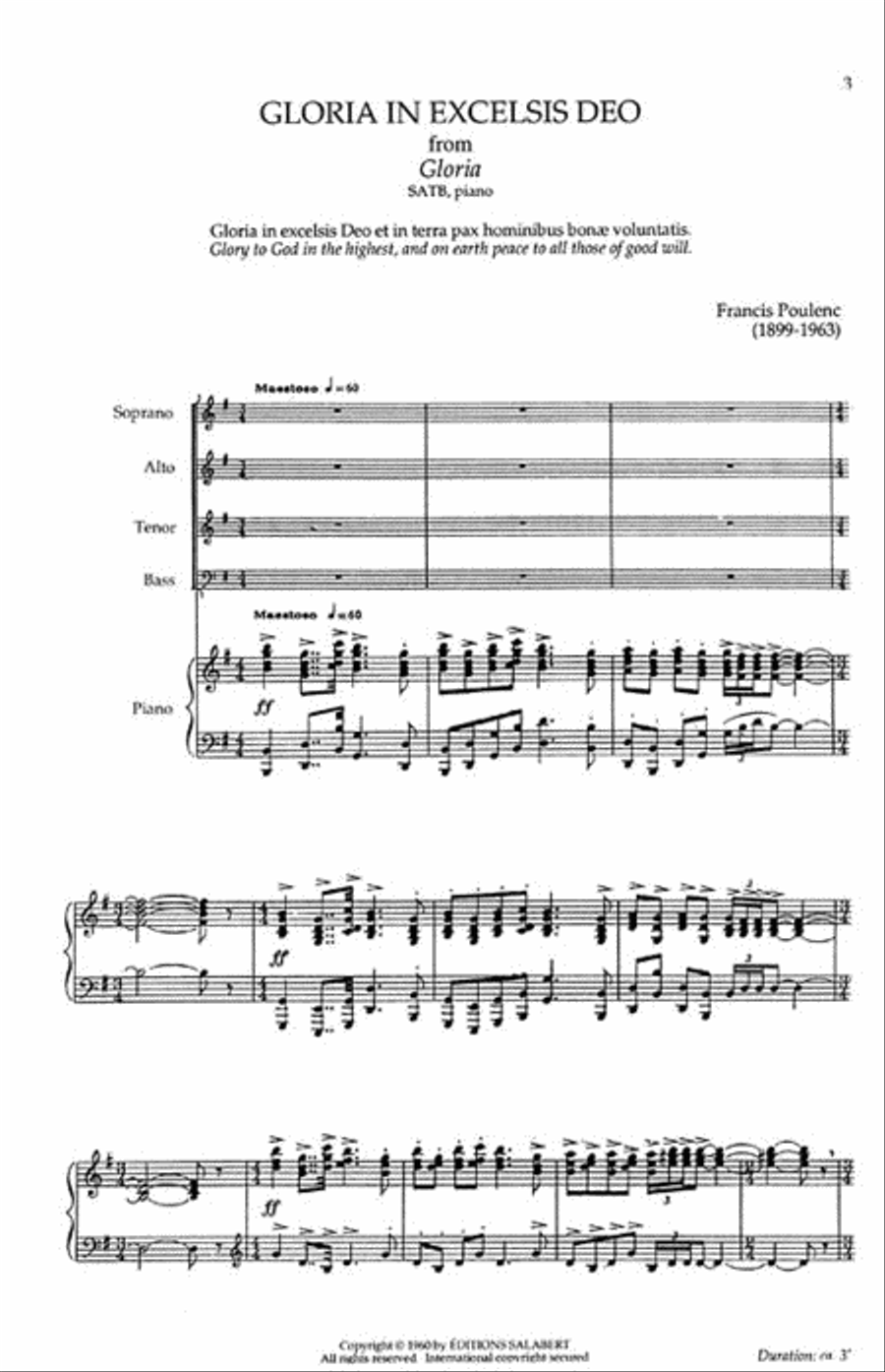 Gloria in Excelsis Deo (from Gloria) 4-Part scores gallery preview page 2