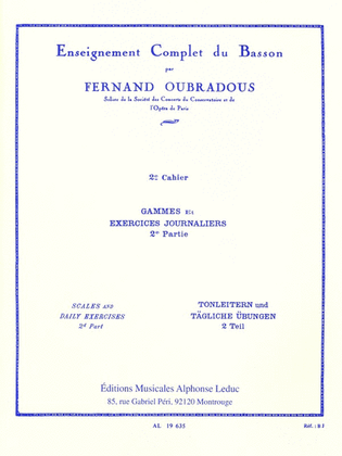 Book cover for Scales and Exercises, 2nd Part