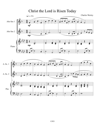 Christ the Lord is Risen Today (alto sax duet) with optional piano accompaniment