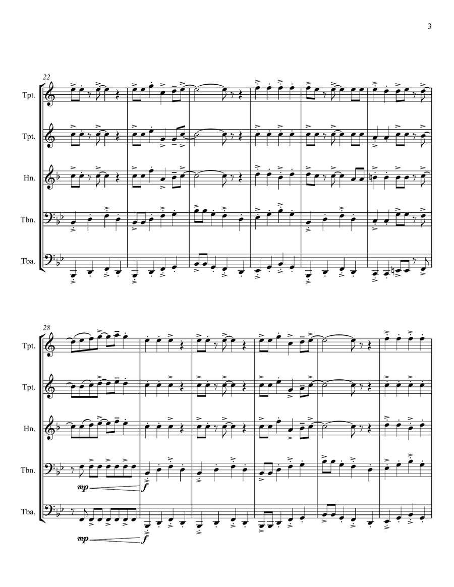Swingin' Jingle Bells - for Brass Ensemble Brass Ensemble scores gallery preview page 4
