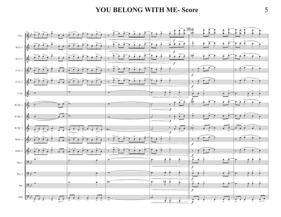 You Belong With Me Marching Band scores gallery preview page 5