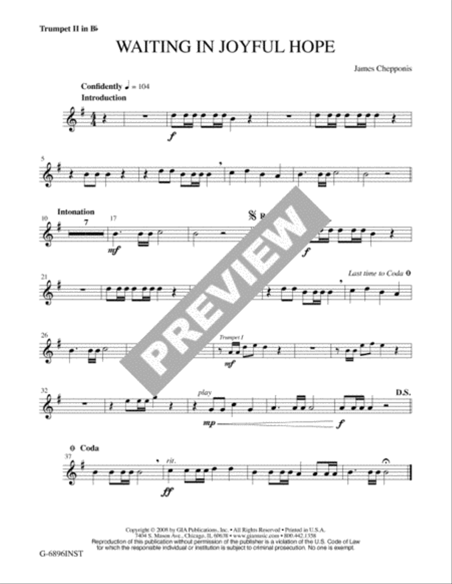 Waiting in Joyful Hope - Full Score and Parts 4-Part scores gallery preview page 5