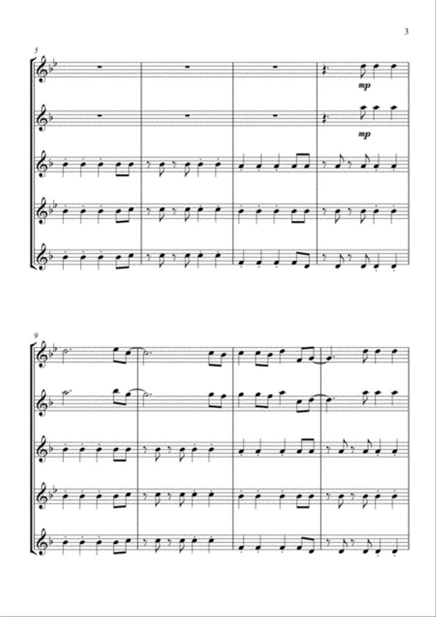 Viva La Vida Saxophone Quartet scores gallery preview page 3