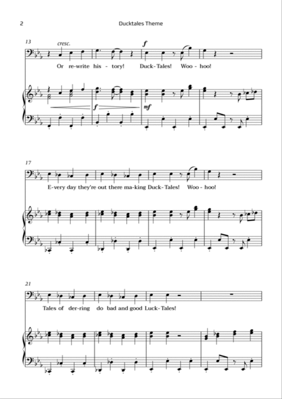 Ducktales Theme Chamber Music scores gallery preview page 2