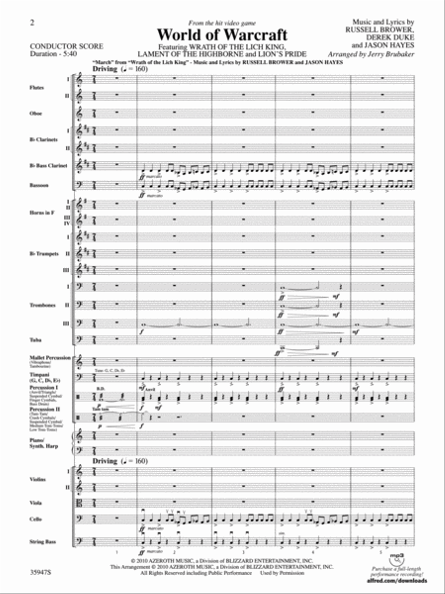 World of Warcraft Full Orchestra scores gallery preview page 2